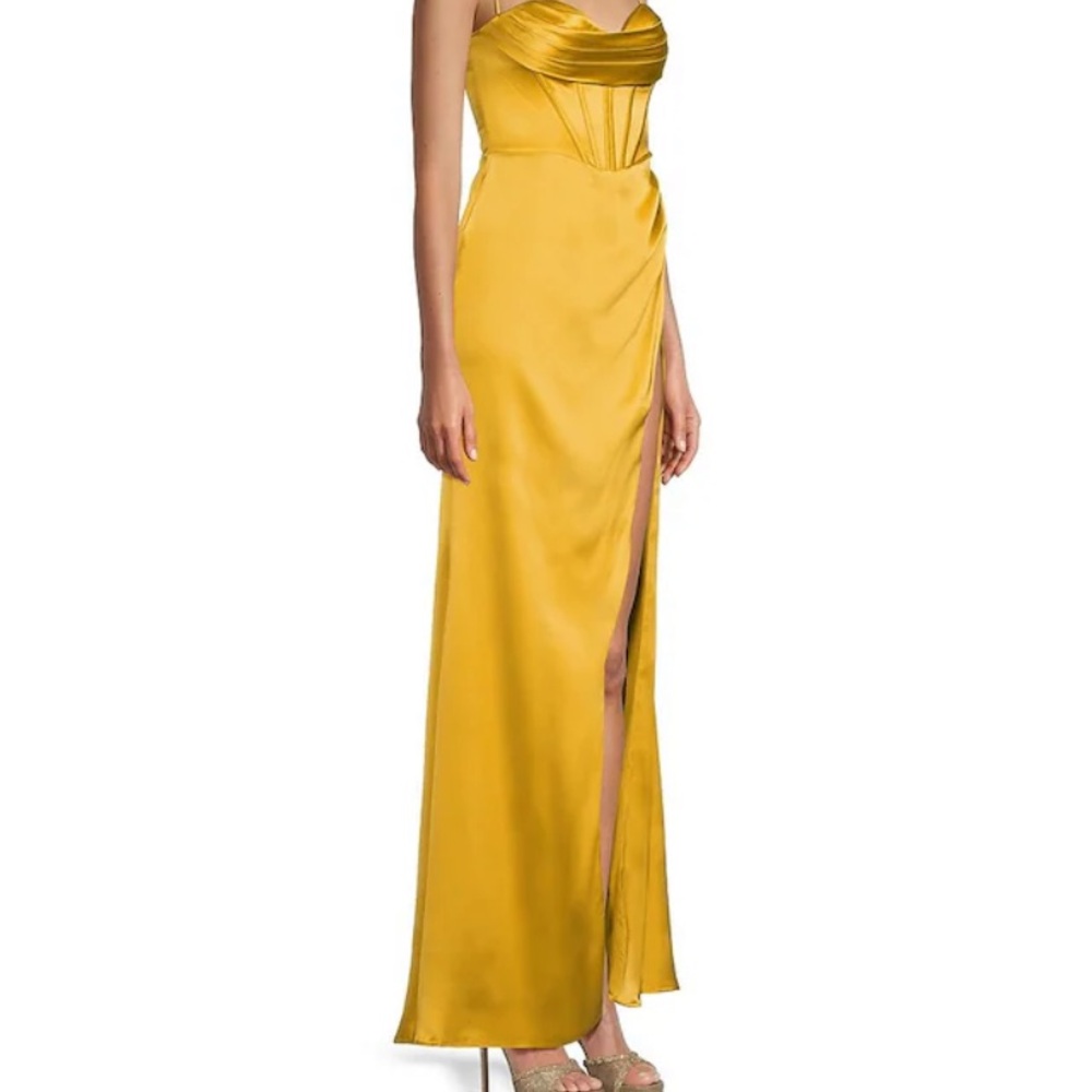 Gianni Bini Strapless Mustard Gown